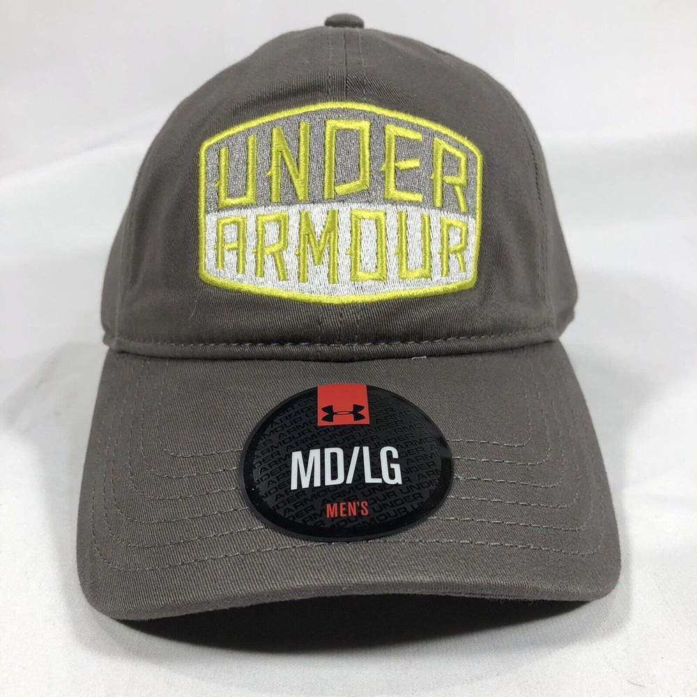 Under Armour Hat Cap Fitted M/L or L/XL Gray Patch Curved Bill Athletic NWOT New